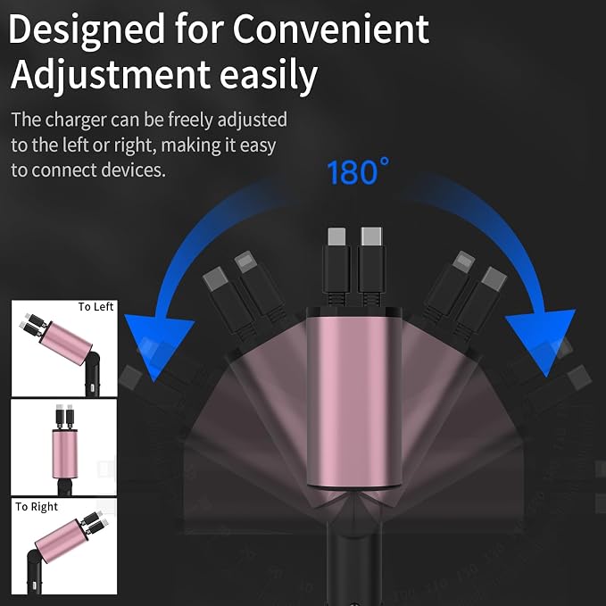 Retractable Car Charger, 4 in 1 Fast Charging 69W Cigarette Lighter Adapter - Image 4