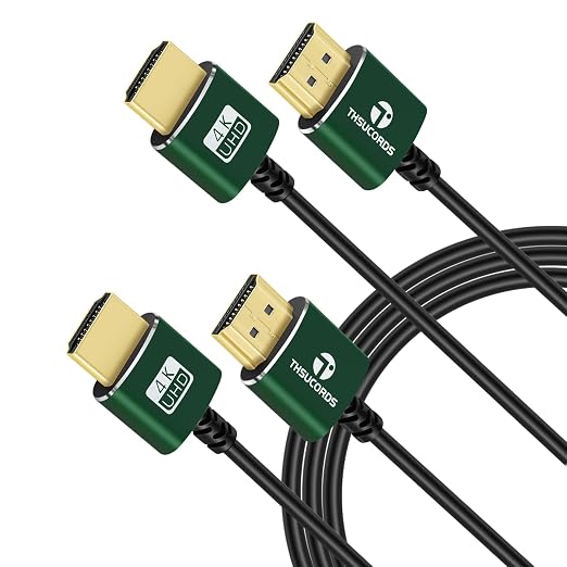 Thin HDMI to HDMI Cable 30FT 2 Pack, Ultra Slim & Flexible HDMI Cord Supports by Thsucords