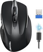 TECKNET Wireless Mouse Rechargeable, 2.4G USB-A Silent Mouse, Quiet Click by Tecknet