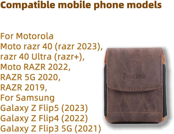 Universal Phone Holster Phone Pouch Case Belt Clip Belt Loops Card Slot Faux - Image 5