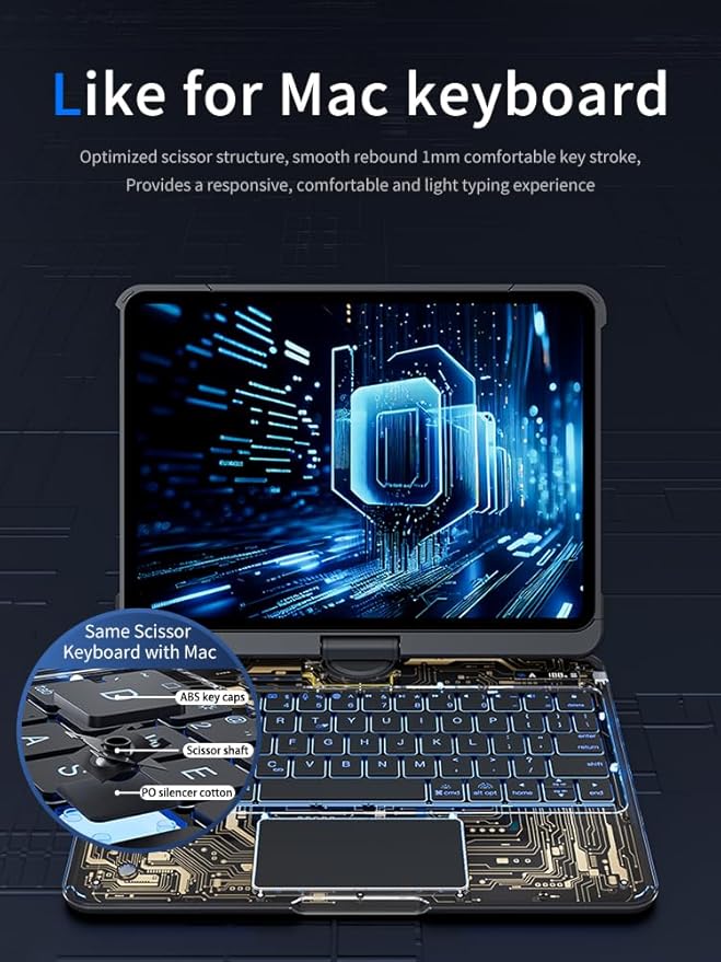 KARTICE Case with Wireless Keyboard Compatible with iPad 10th 2022 10.9 inch - Image 5