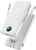 Portable Charger with Built-in Cables and AC Wall Plug 13800mAh, LCD Display by GKUTW