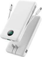 Portable Charger with Built-in Cables and AC Wall Plug 13800mAh, LCD Display by GKUTW