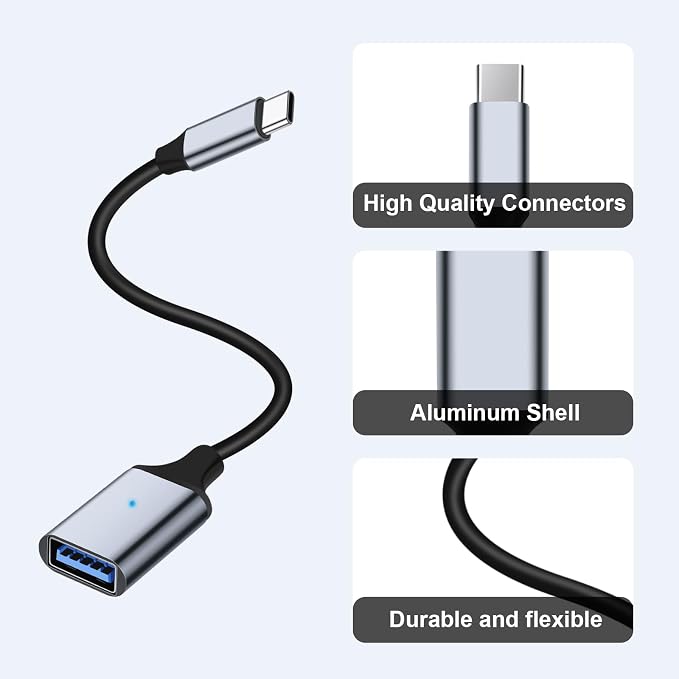 USB C to USB 3.0 Adapter, Type C Male to USB Female OTG Cable Thunderbolt3 to - Image 8