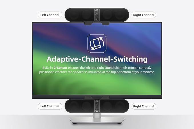 Computer Speakers for Desktop PC Monitor, USB Plug-in, Computer Soundbar for PC - Image 5