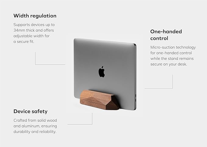 Oakywood Vertical Laptop Stand Wood - Image 2