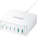 270W USB C Charger Block, Rocoren 6 Port Multi USB-C Charging Station, 100W PD by Rocoren