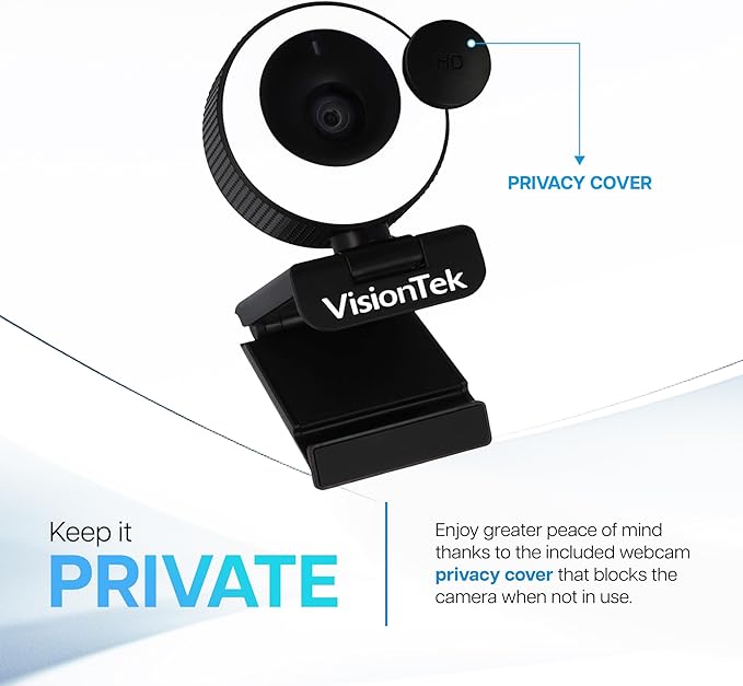 VisionTek VTWC40 Premium Autofocus Full HD 1080P 60FPS Webcam, Chromebook - Image 4