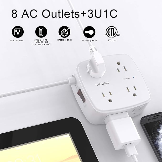 10 Ft Surge Protector Power Strip - Image 2