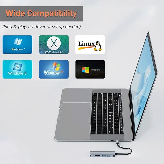 VIENON 5 in 1 Aluminum USB-C Hub - Image 5