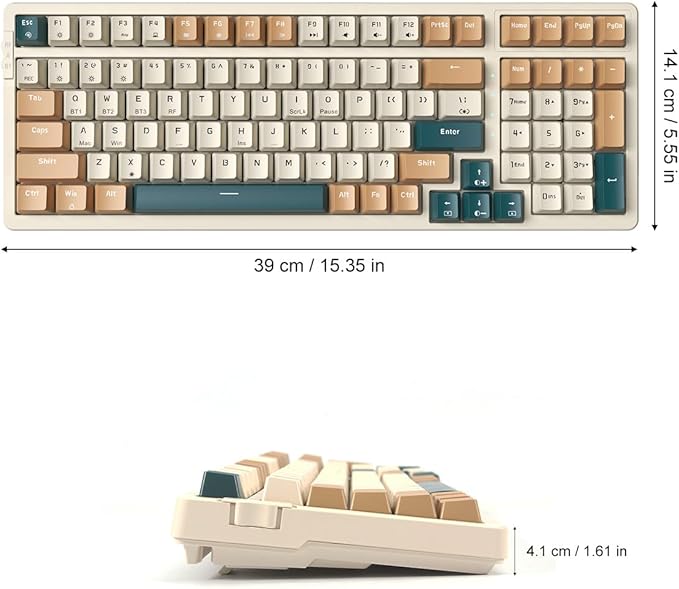 Merdia Wireless Mechanical Keyboard, Triple Mode 2.4G/USB-C/BT Gaming Keyboards - Image 7