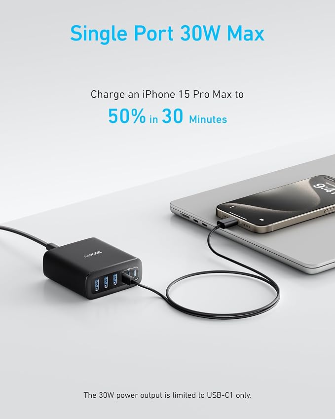 Anker Desktop Charger, Fast Charging USB C Charger, 112W Max 6-Port Charging - Image 3