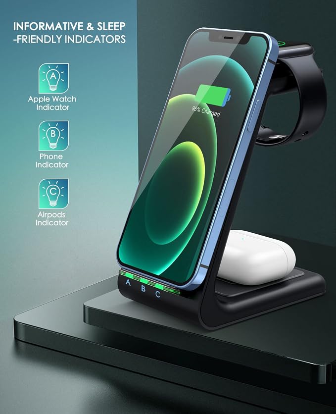 3 in 1 Wireless Charging Station, 2025 Upgraded Fast Desk Charger Station - Image 4