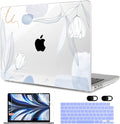 MEEgoodo Case for MacBook Air M4/M3/M2 13.6 inch 2025 2024 2022, Fit Model by MEEgoodo