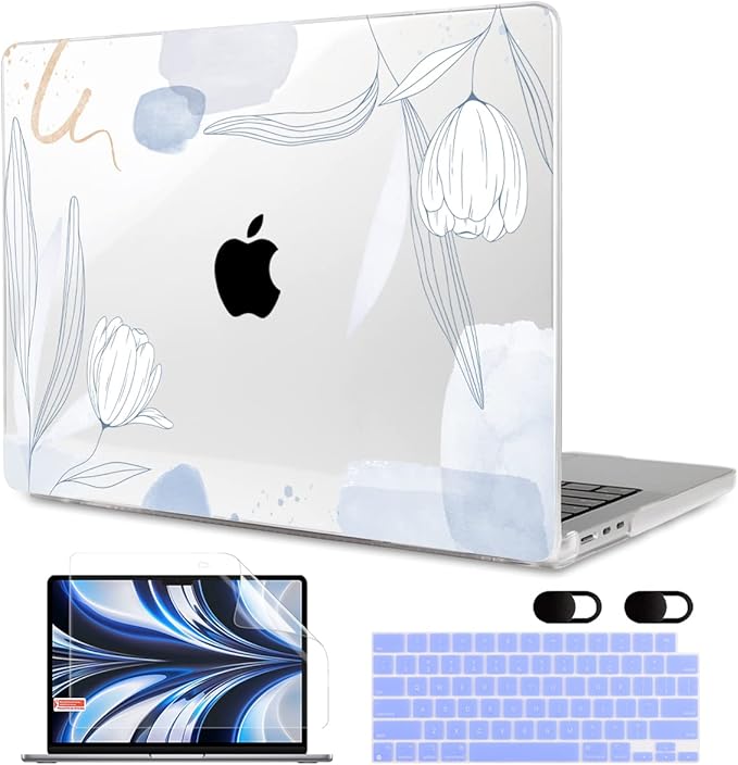 MEEgoodo Case for MacBook Air M4/M3/M2 13.6 inch 2025 2024 2022, Fit Model by MEEgoodo