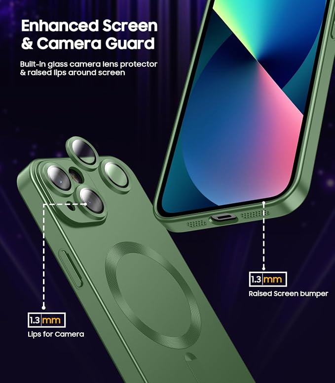 Magnetic for iPhone 13 Case Slim Soft Silicone Bumper Shockproof Metallic - Image 4