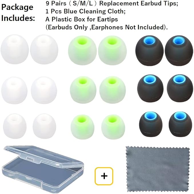 Earbuds Replacement Tips Silicone Earbud Tips Ear Gels Fit - Image 2