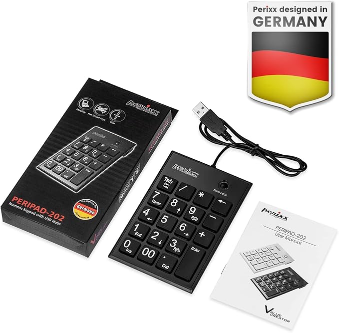Perixx Peripad-202H Wired Slim Numeric Keypad, X Type Scissor Keys - Image 5