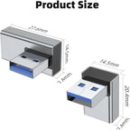 AreMe 90 Degree USB 3.0 Adapter 4 Pack, Up and Down Angle, Left and Right Angle - Image 7