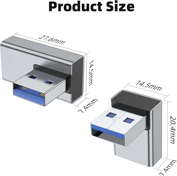 AreMe 90 Degree USB 3.0 Adapter 4 Pack, Up and Down Angle, Left and Right Angle - Image 7