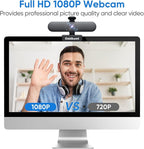 Full HD 1080P Webcam with Microphone, Auto-Light Balance, Rotatable Design - Image 2