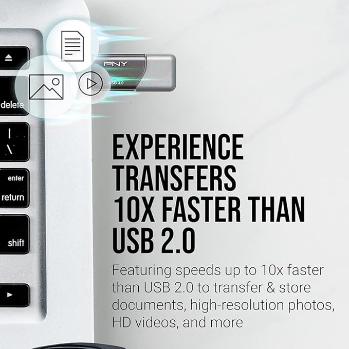 PNY 128GB Turbo Attache 3 USB 3.0 Flash Drive - Image 5