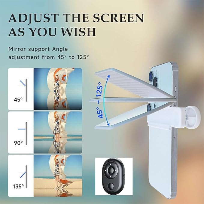 Smartphone Camera Mirror Reflection Clip Kit, Adjustable HD Glass Mirror Effect - Image 6