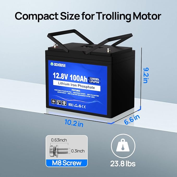 DC HOUSE 12V 100Ah LiFePO4 Trolling Motors Battery - Image 7