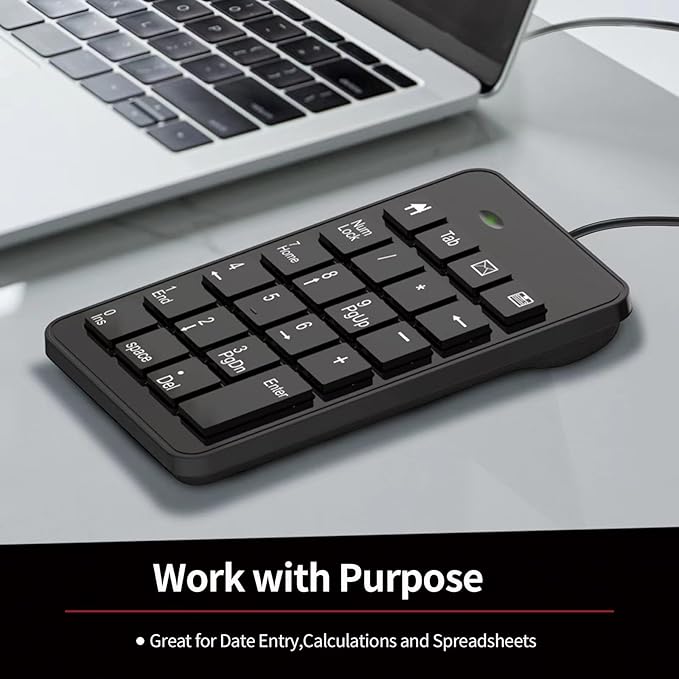 Wired Number Pad, USB Numpad 23 Key Numeric Keypad Financial Accounting - Image 2