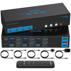 4K144Hz HDMI + 2 Displayport KVM Switch 3 Monitors 3 Computers 8K USB 3.0 KVM by CMSTEDCD