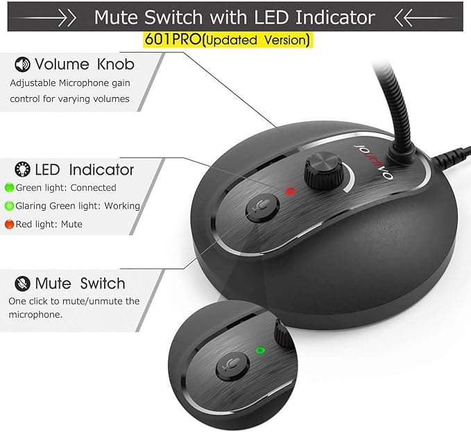 USB Computer Microphone with Mute Button, Plug&Play Condenser, PS4 Mic -360 - Image 2