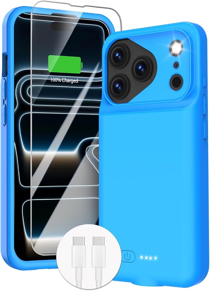 GIN FOXI Battery Case for iPhone 17 Pro, Charging Case Charger 8500mAh by GINFOXI