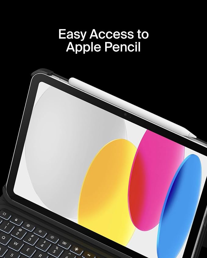Belkin Everyday Keyboard Case w/Cradle, Backlit Bluetooth Keyboard, Magnetic - Image 8