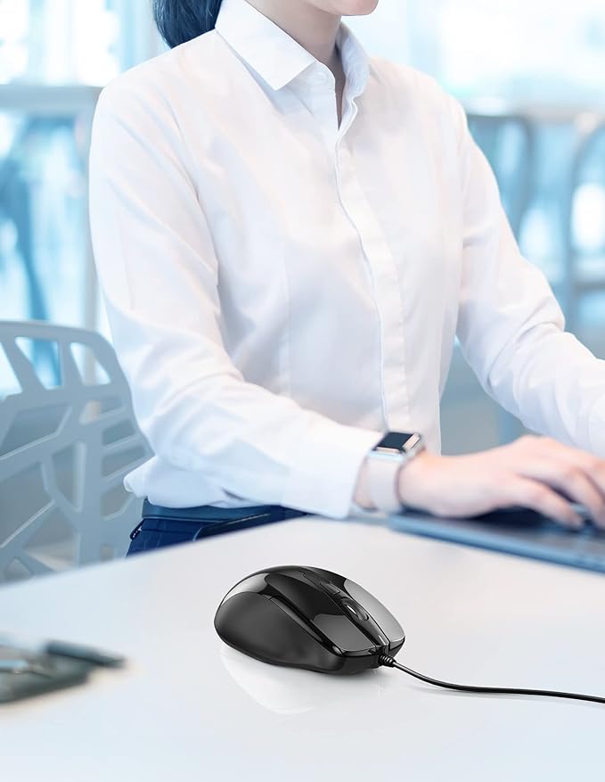TECKNET USB Wired Mouse, 6-Button Corded Mouse - Image 7