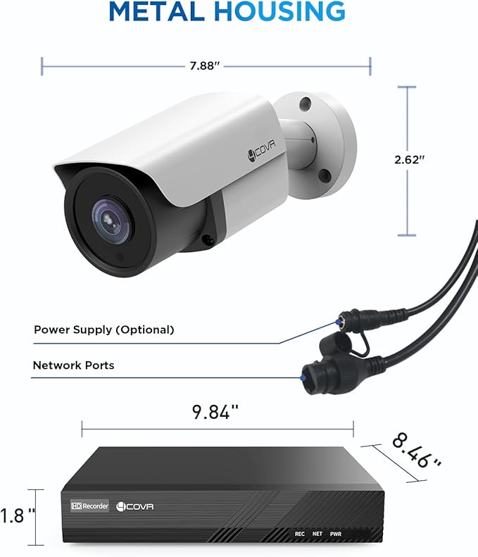 4COVR Wired Security Camera System, 8CH 8MP H.265 Ultra HD NVR 2TB HDD - Image 9