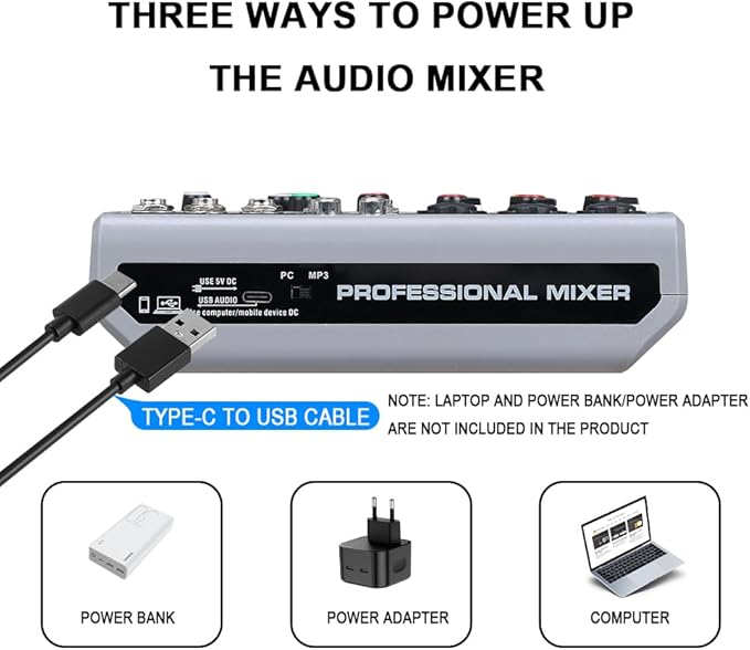 BOMGE Audio Mixer, Sound Board Mixing Console - Image 9