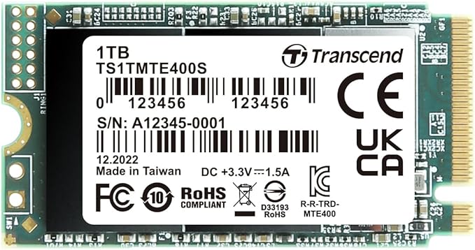 Transcend 1TB MTE400S M.2 2242 PCIe Gen3x4 SSD, Compatible by Transcend