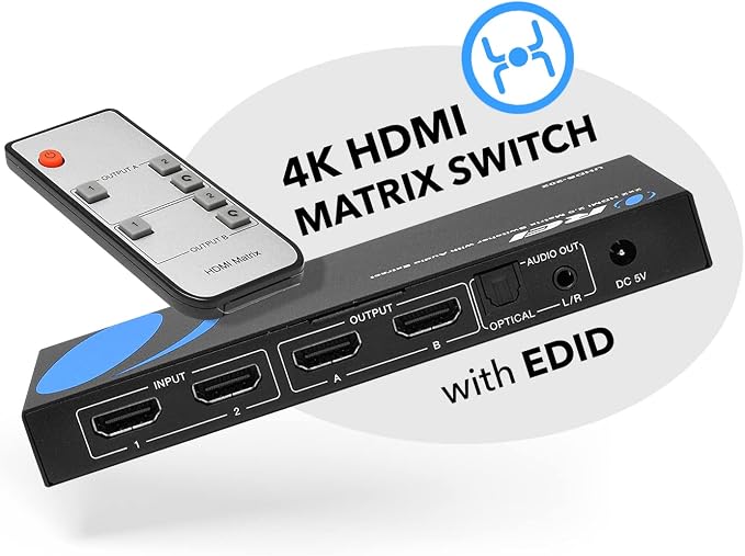 OREI 4K HDMI Matrix Switch 2 X 2, Switcher 18G UltraHD Supports Upto 4K @ 60Hz - Image 7