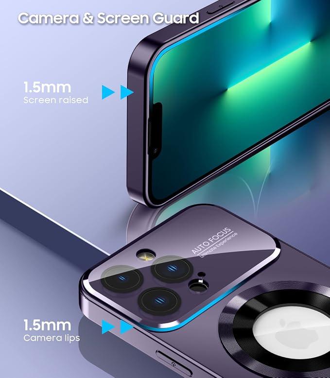 Magnetic for iPhone 13 Pro Case, Built-in Camera Lens Protector, Compatible - Image 4