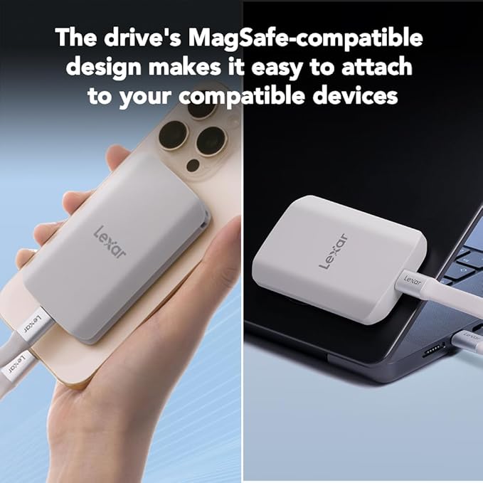 Lexar 1TB ES5 Magnetic External SSD, Compatible w/MagSafe, USB-C Smartphones - Image 3