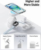 iWALK 3-in-1 Magnetic Wireless Charging Stand, 15W Foldable Charger Station - Image 3
