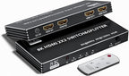 2x2 HDMI Switch Splitter, HDMI 2.1 Switcher 2 in 2 Out 8K@60Hz 4K@120Hz by ConnecttoEverything