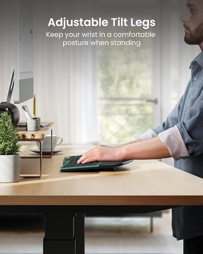 ProtoArc Ergonomic Wireless Keyboard Mouse, EKM01 Plus Full Size Ergo Bluetooth - Image 8