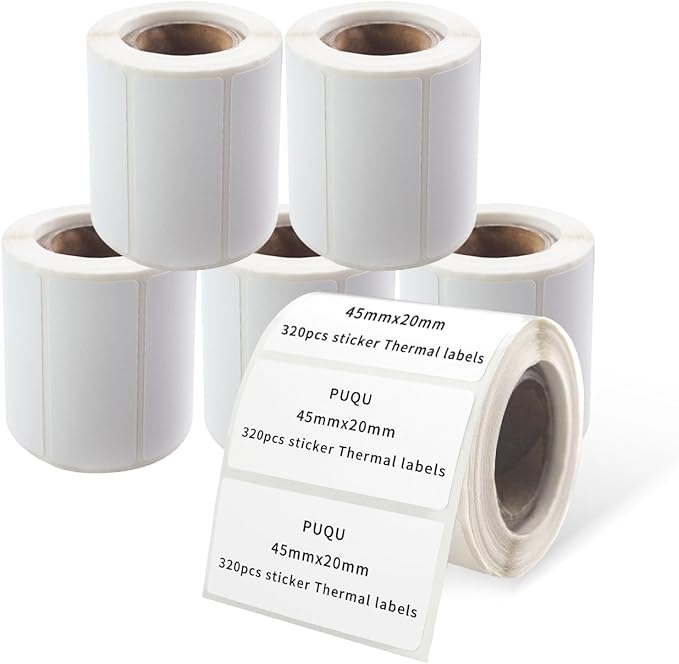 PUQU 30x15mm Direct Thermal Sticker Labels, Self-Adhesive All-Purpose Label by PUQU
