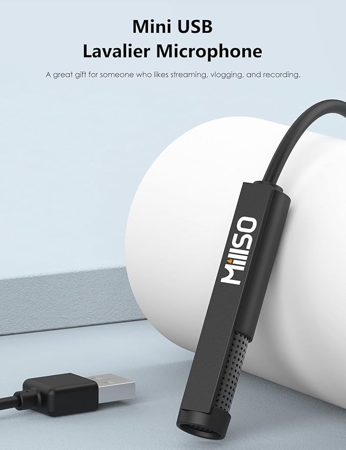 MillSO USB PC Microphone Plug & Play Omnidirectional External Lavalier Mini USB - Image 2