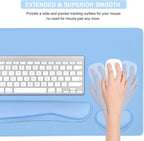 Large Keyboard Mouse Pad Set, Extended Mouse Pad+Keyboard Wrist Rest Support - Image 5