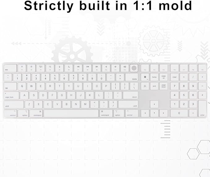 Allinside White Keyboard Cover for Mac Magic Keyboard - Image 6