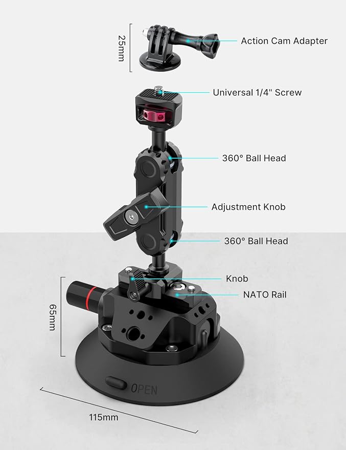 Camera Suction Cup Mount for Action Cameras - Image 6