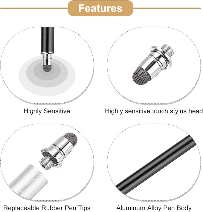 MECCANIXITY 4pcs Stylus Pens for Touch Screens Universal Capacitive Stylus - Image 4