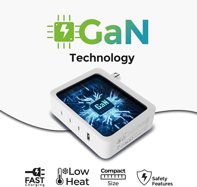 IOGEAR GearPower 145W Multiport Charger, 4 Port, USB-C Cable, iPhone 16 - Image 6